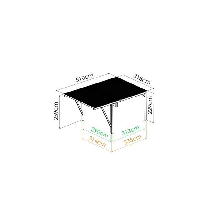 TETTOIA IN LEGNO PER 1 AUTO 16,5M² 4 PALETTI 12x12