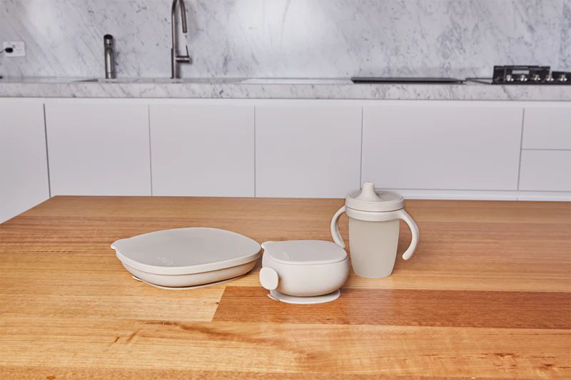 Tigela de silicone b.box com tampa