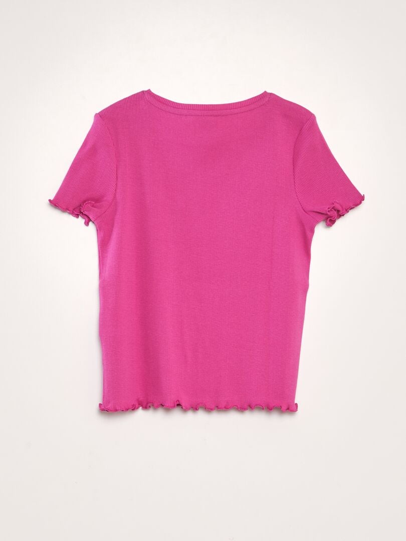 Camiseta de canalé - ROSA