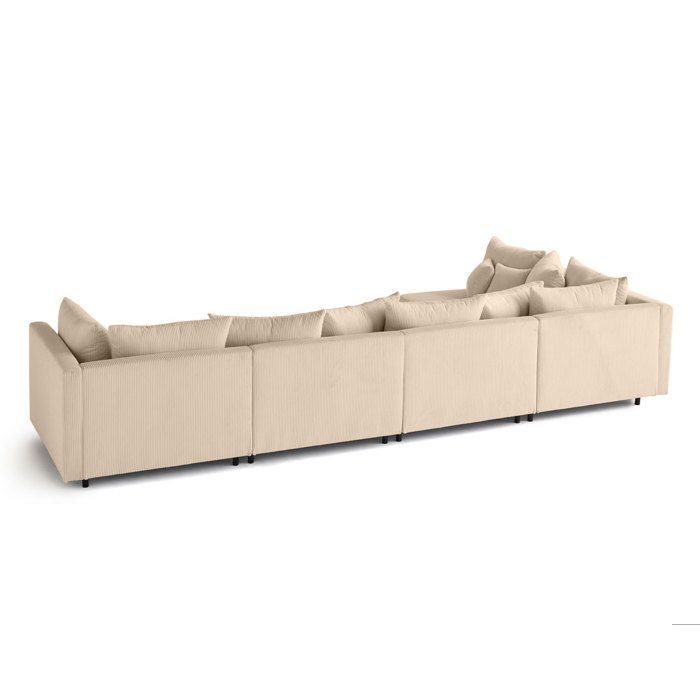 Edinburgh – Wendbares 5-Sitzer-Ecksofa – in Cord – Beige