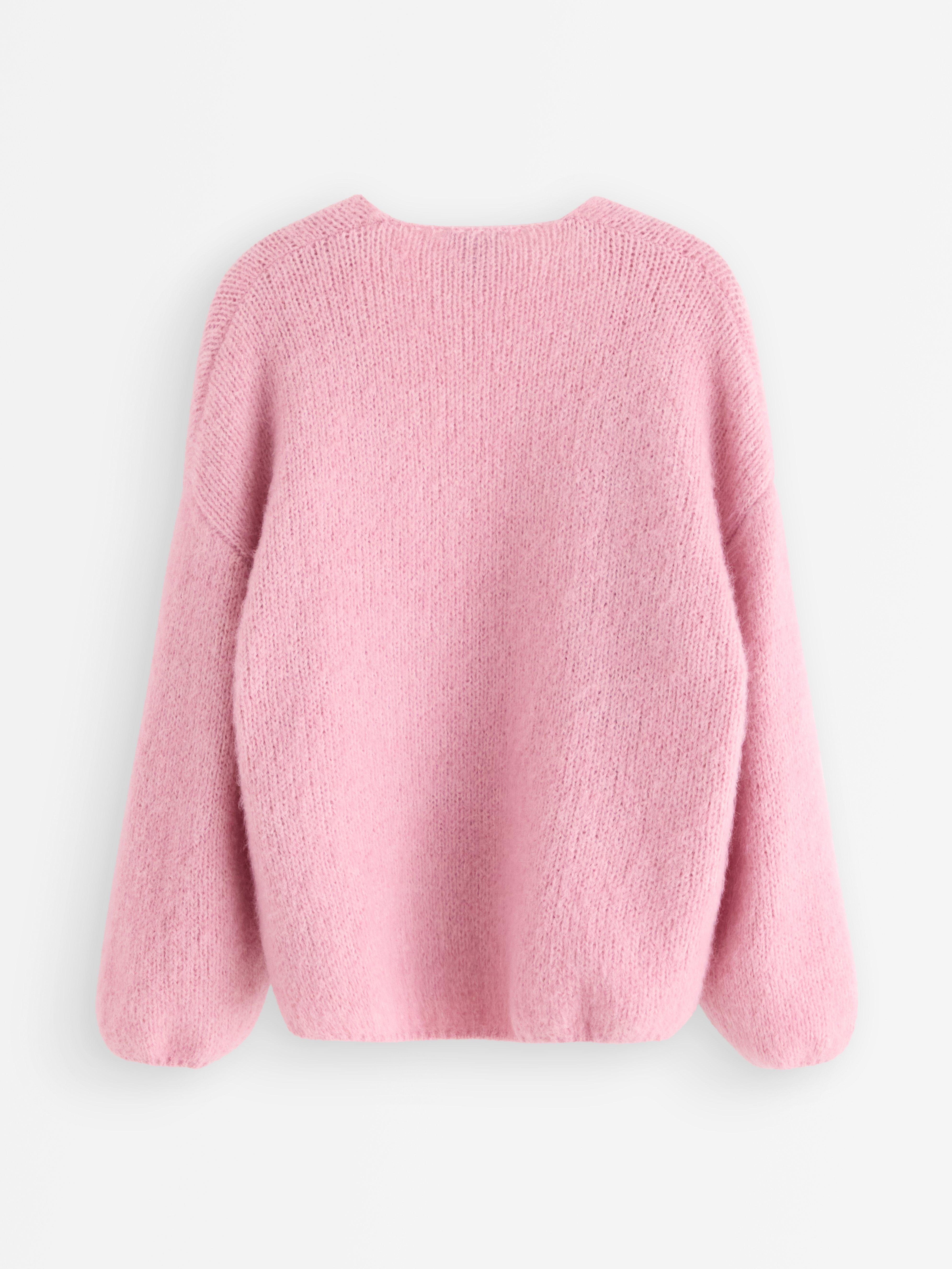 Strikket cardigan rosa