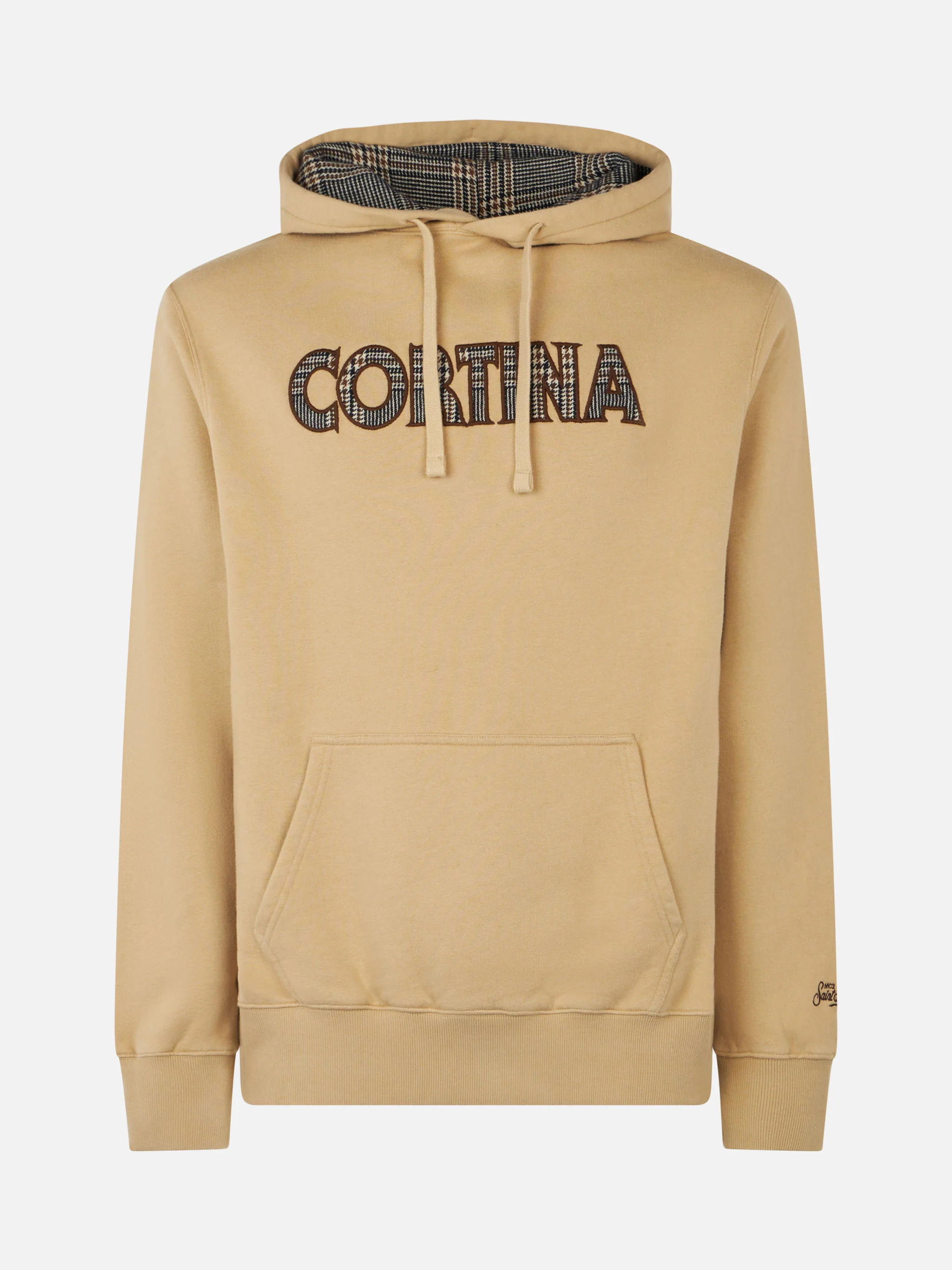 Beige herensweatshirt met Cortina-patch