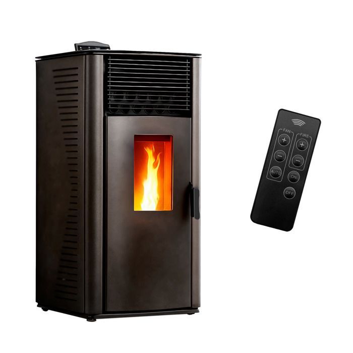 Estufa de pellets sellada negra Sannover Anita de 15 kW