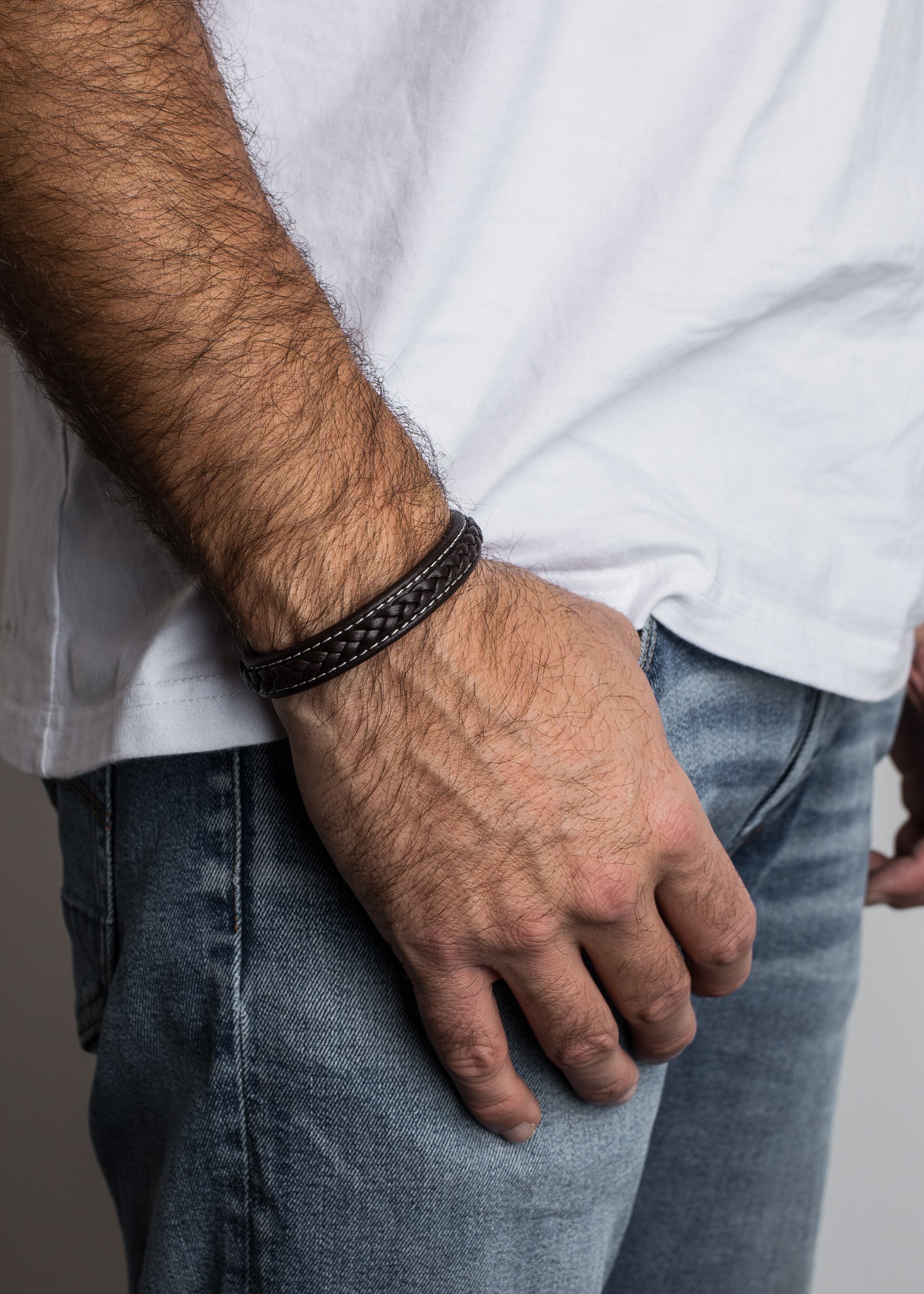 Bracelet Akitsune MATT - couleur argent/marron