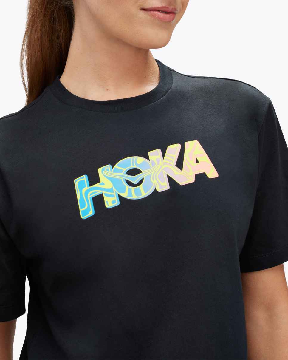 HOKA Topo Logo Short Sleeve Black