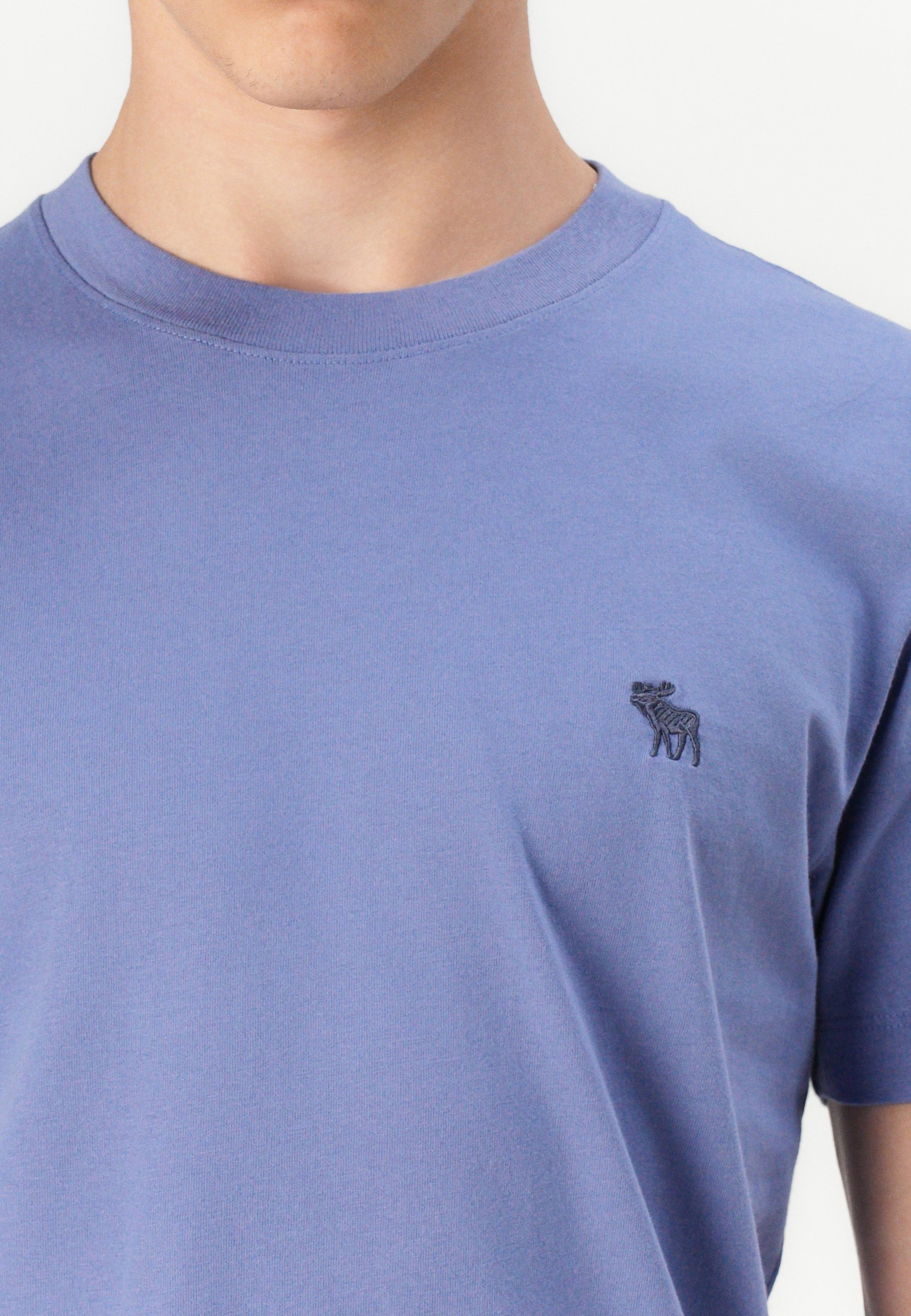 Abercrombie & Fitch PUFFY ICON CREW - Basic T-shirt - blauw