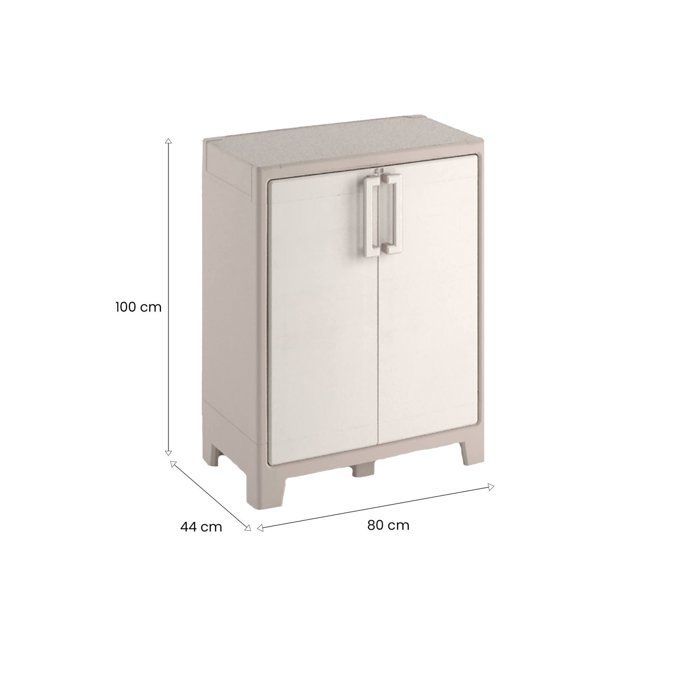 Armadio da esterno Grimsby Dmora, in plastica marrone sabbia, 44x80x100h cm