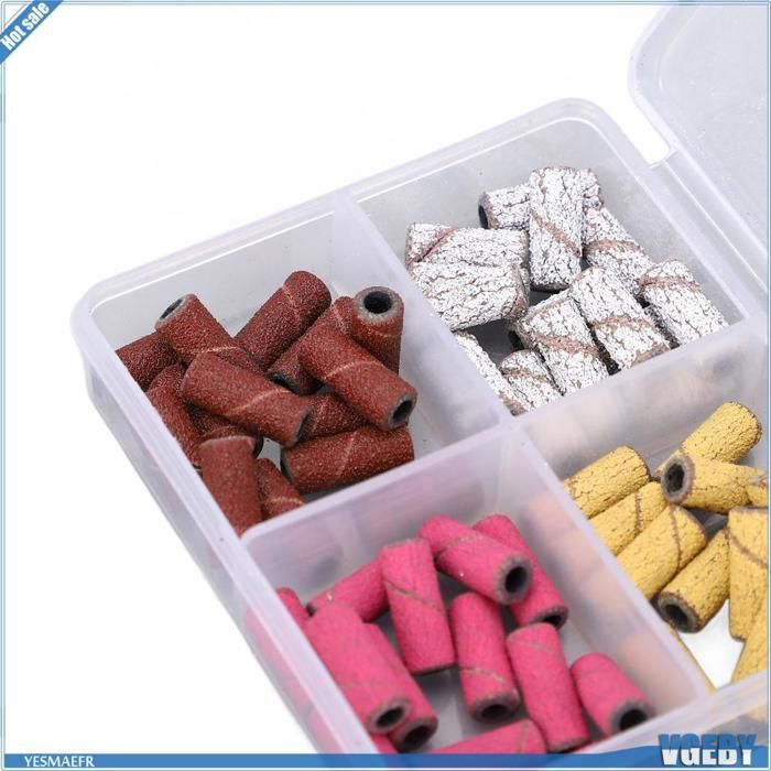 Ashata 60pcs Nail Drill Sanding Strips for Nail Art Sanding Caps Dead Skin Removal Manicure Grinding Perfume Hand Rest