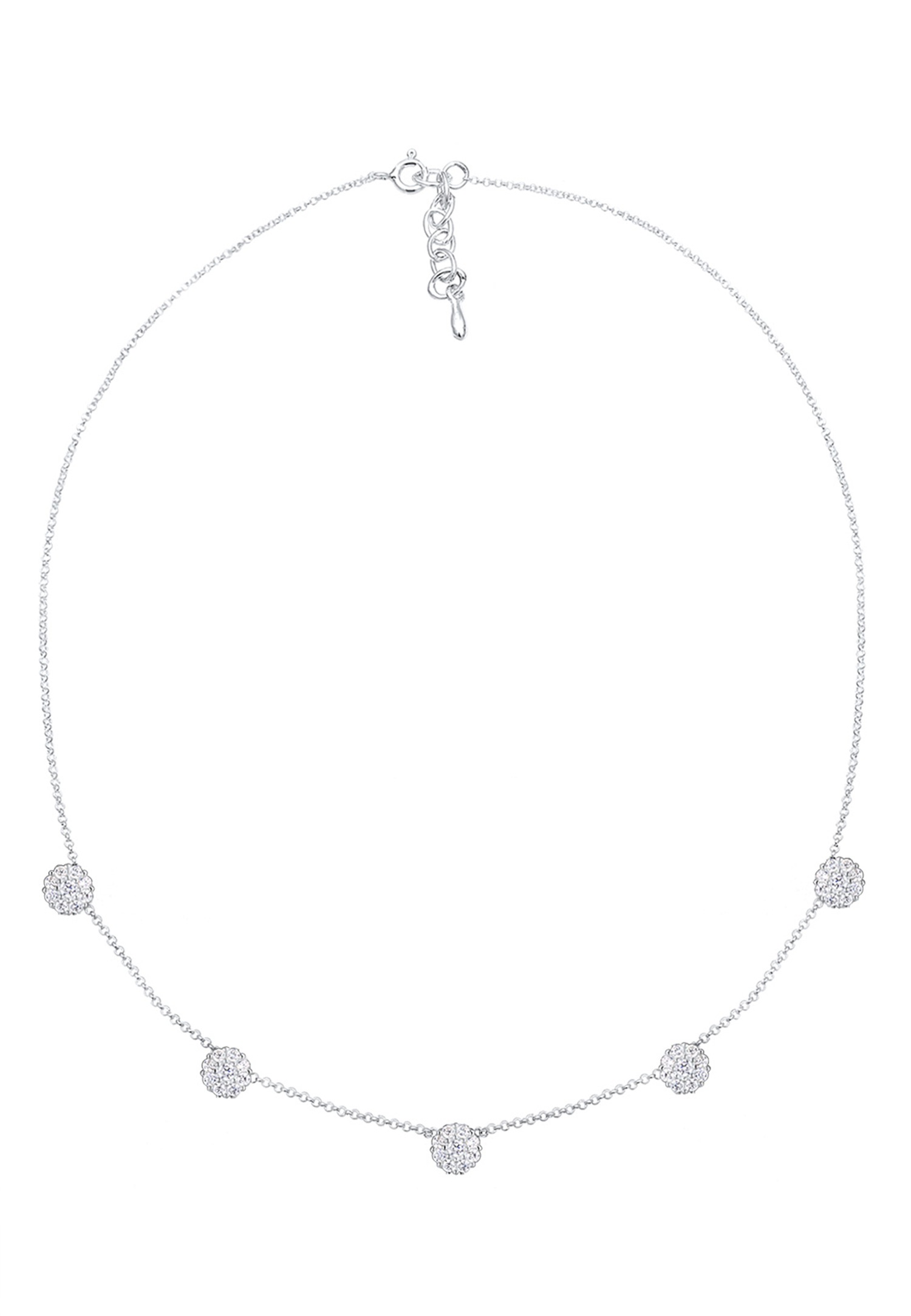 Elli Femme Boule Fleur avec Cristal - (925/1000) Argent