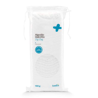 Wells Algodão Hidrófilo Zig-Zag Pré-Cortado      100 gr 100 gr