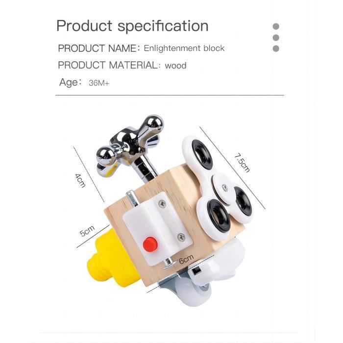KAKOO Wooden Baby Activity Cube - Sensory Toy for Children Over 36 Months - Educational Christmas Gift