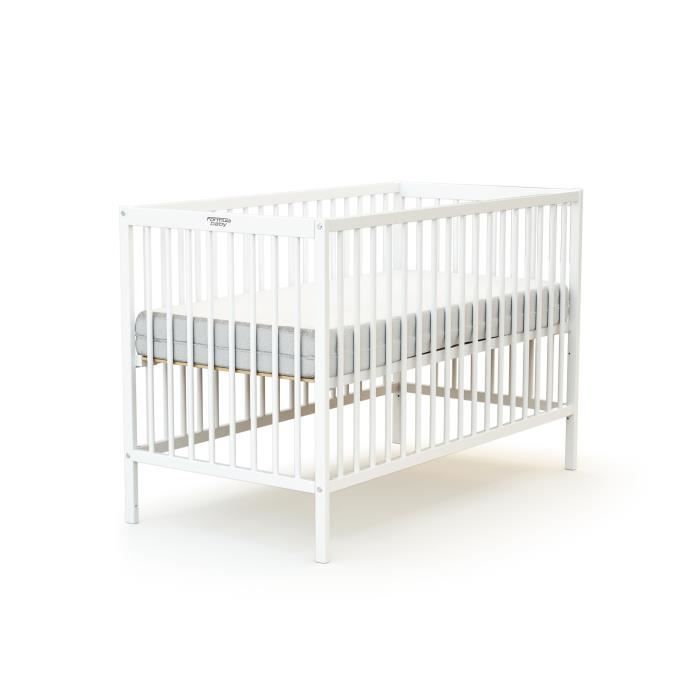 Lit à barreaux en bois FORMULA BABY - 60 x 120 cm - réglable sur 3 hauteurs