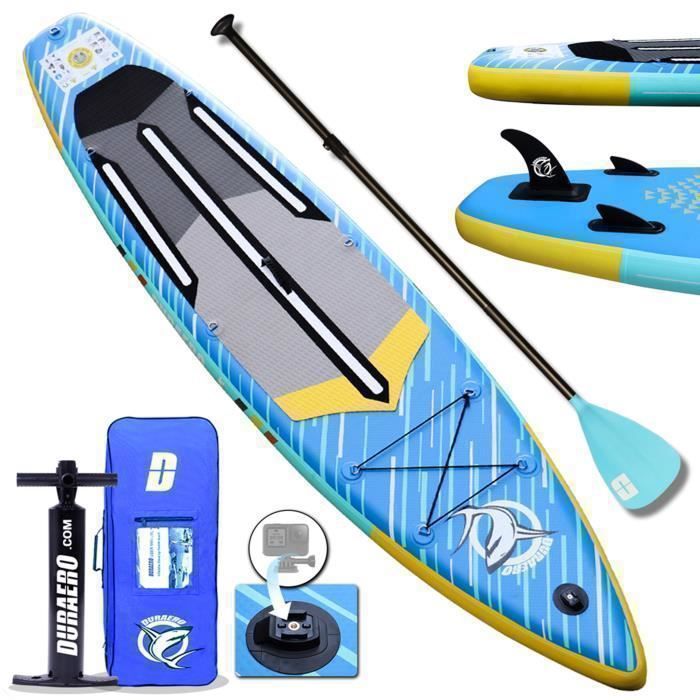 Paddle Gonflable Planche de Stand up Paddle Gonflable-330 x 76 x 15 cm - jusqu'à 150 kg - bleu