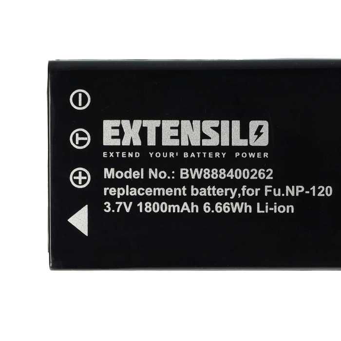 EXTENSILO 2x Batterie remplacement pour Fuji / Fujifilm NP-120 pour appareil photo (1800mAh, 3,7V, Li-ion)