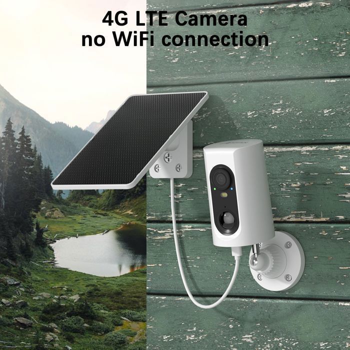 3G/4G LTE Caméra de Surveillance Extérieure+Panneau Solaire, 2K Camera Batterie sans Fil ,Carte SIM+32Go Carte SD, ANRAN G3M3