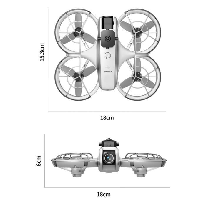 Dron profesional 4K con 3 baterías, sistema de evasión y estabilización de obstáculos, doble cámara, transmisión de imagen, color gris.