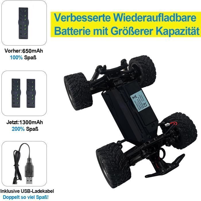 Kauko-ohjattava auto 8-vuotiaille ja sitä vanhemmille, RC-auto LED-valoilla, kauko-ohjattava auto aikuisille, maastokauko-ohjain