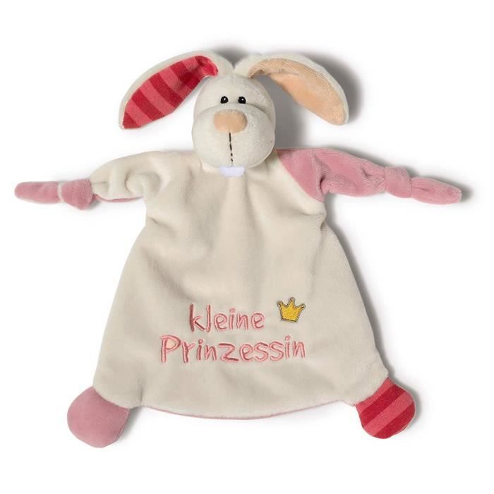 NICI `  Doudou Lapin, Message et image Motif brodé,``Petite Princesse, 25 x 25 cm - 40042
