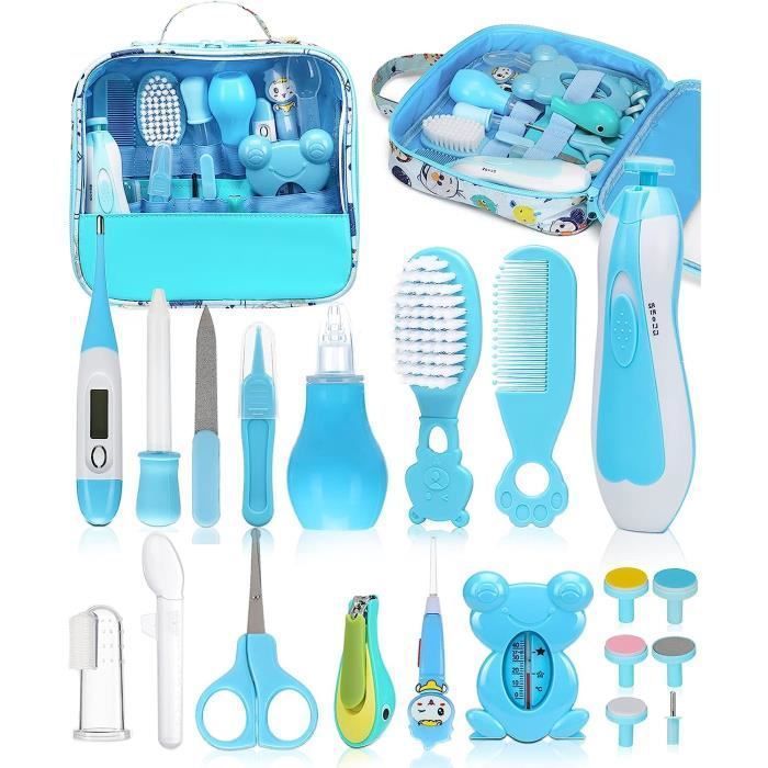 Kit de cuidados para bebês com 20 peças, conjunto para higiene e cuidados com bebês, incluindo cortador de unhas elétrico seguro, várias cores.
