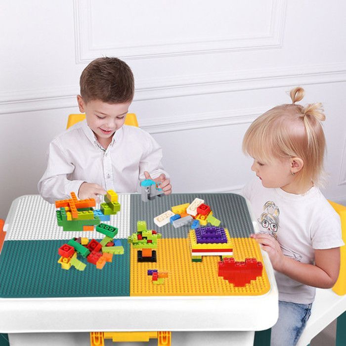 Tavolo attività - LARS360 - Multifunzionale - 1 tavolo + 2 sedie - 300 blocchi - Sicuro