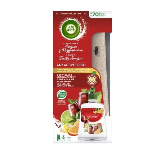 Air Wick 24/7 Active Fresh zestaw automatyczny odświeżacz powietrza   wkład Owocowa Sangria