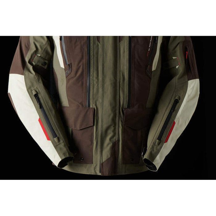 Chaqueta de moto Furygan Voyager 3C - café/perla/caqui - L