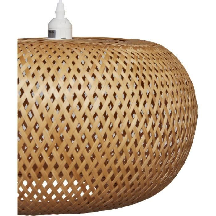 Suspension - ATHM DESIGN - ANDERSON - Abat-jour en bambou - Couleur beige - Diamètre 45 cm
