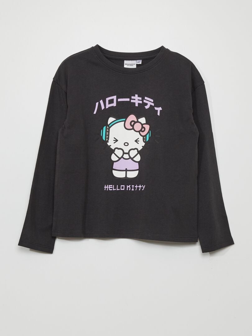 'Hello Kitty' T-shirt - ZWART