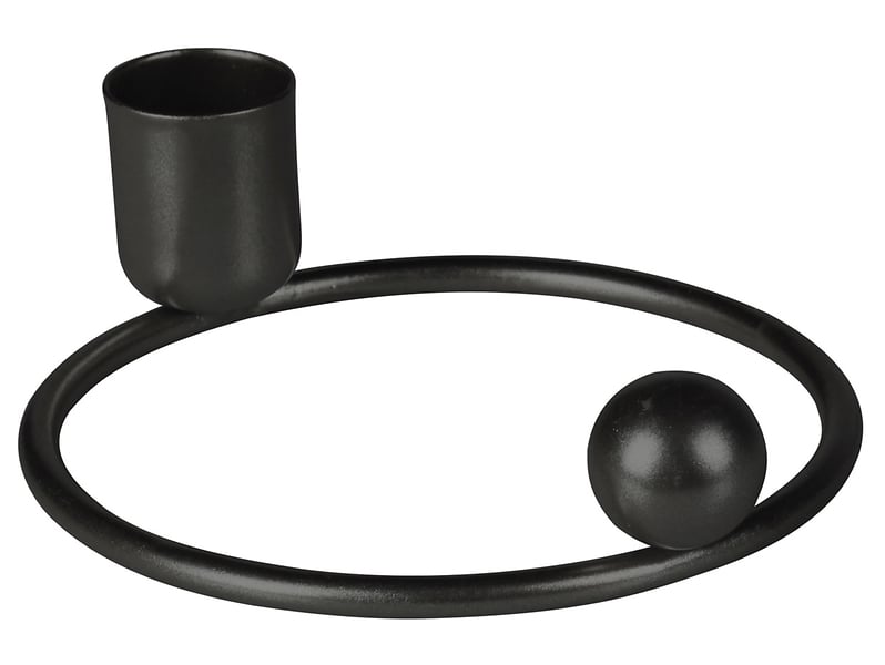 Świecznik Orbi metalowy 10 cm czarny