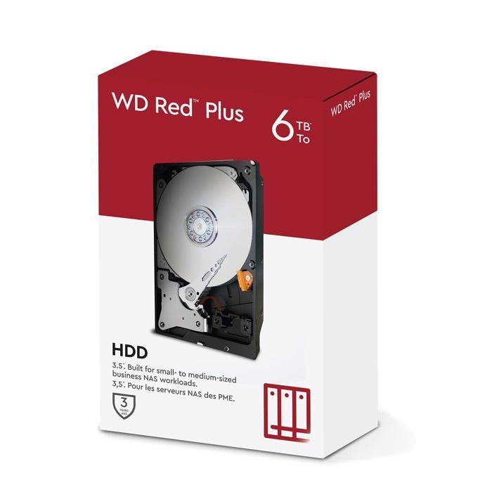 Interne harde schijf - WESTERN DIGITAL - WD Red Plus - 6 TB - SATA-600 - 5400 RPM