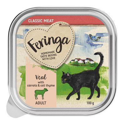 12 x 100 g Feringa Classis Meat Menu vådfoderbakker til katte - Specialpris!*