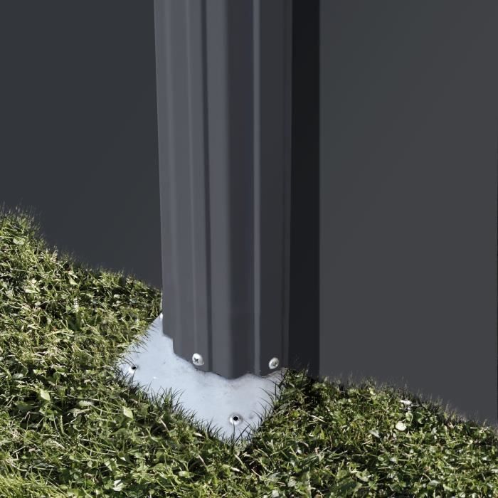 GRE - Kit de piscina redonda elevada de acero gris antracita - Ø480 x H122 (Incluye filtro de arena y escalera)