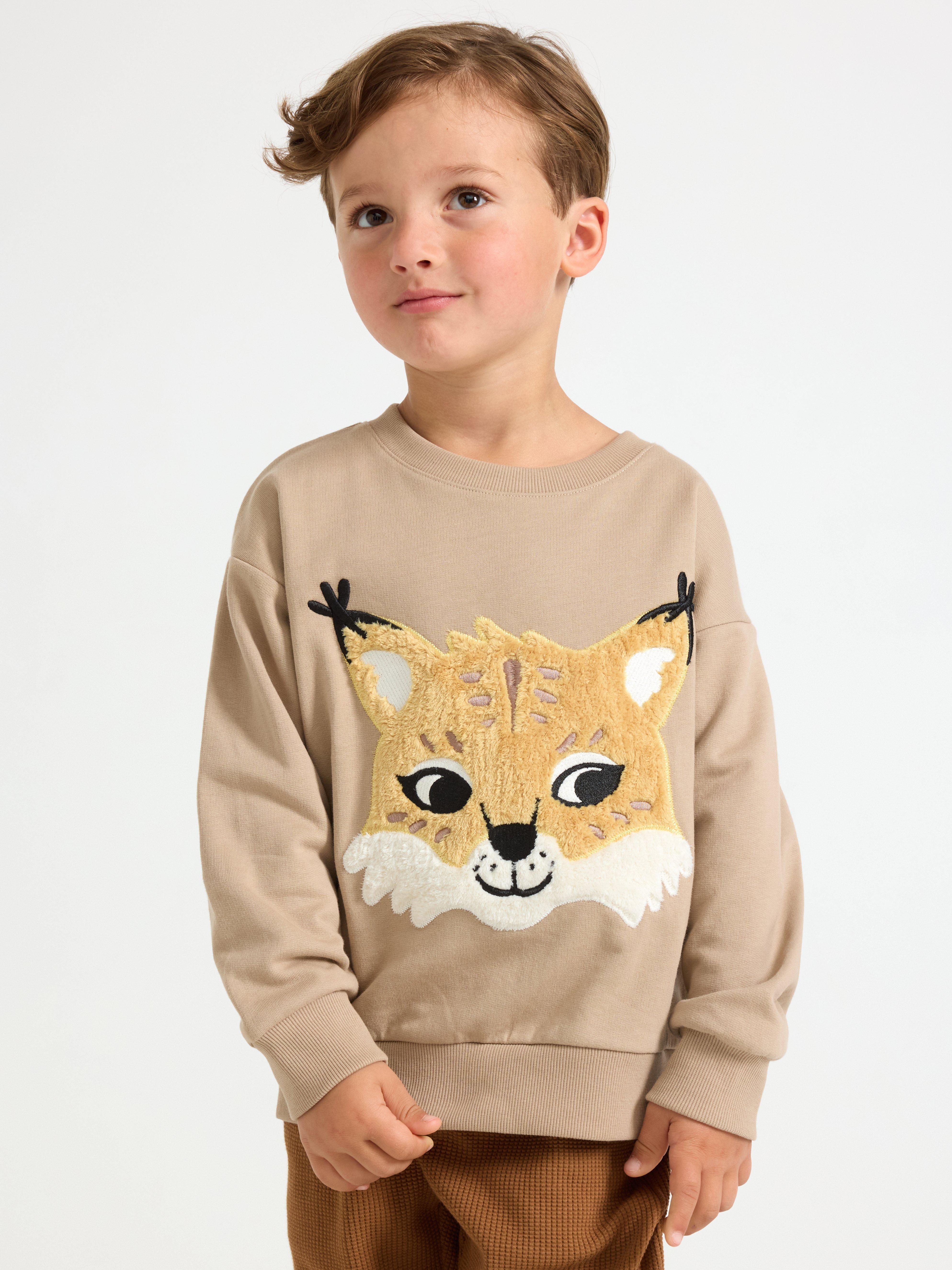 Genser med applikasjon Dusty Beige