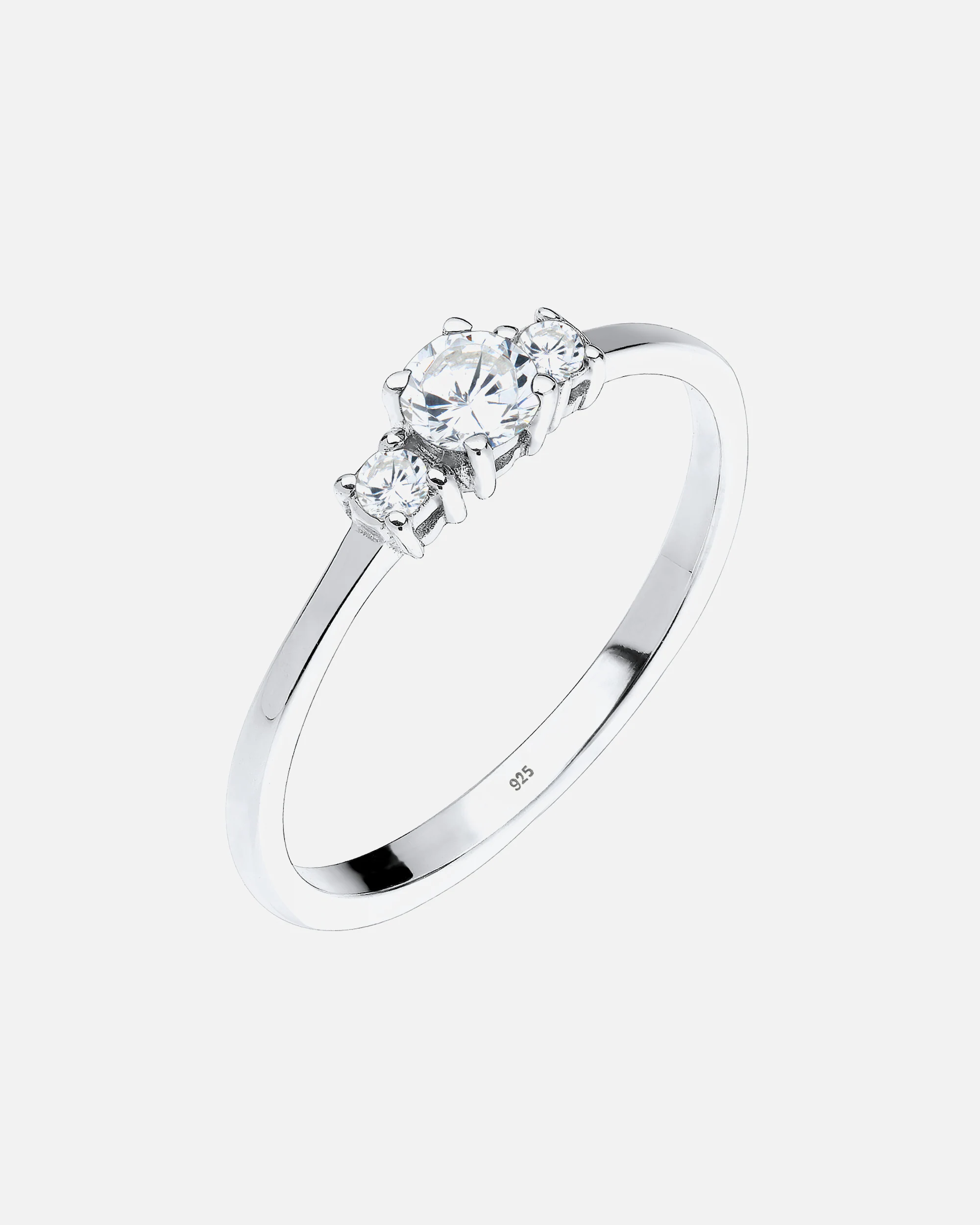 Elli Anneau d'enclenchement Engagement Cristaux de Zircone 925 Argent