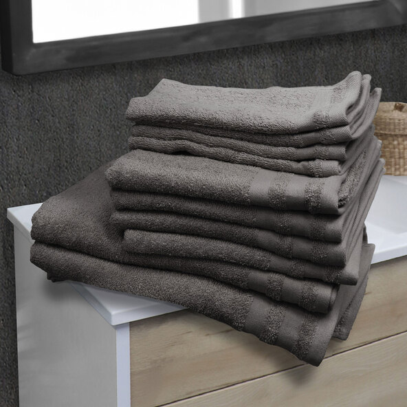 Handtuch Basic, 10er Set, anthrazit