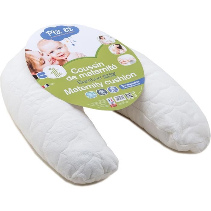 P'TIT LIT Bamboo Maternity Pillow - Quilted - White