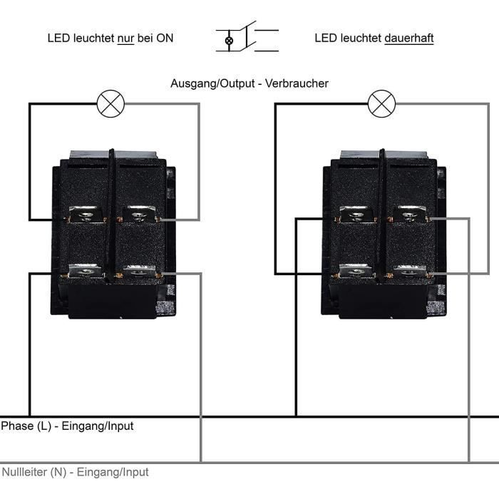 Interruptor basculante - Sin especificar - 2 pines - Iluminado - 16A - 250V - IP67