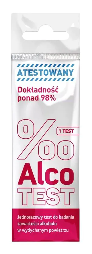 Milapharm AlcoTest, Jednorazowy test służący do pomiaru zawartości alkoholu w wydychanym powietrzu