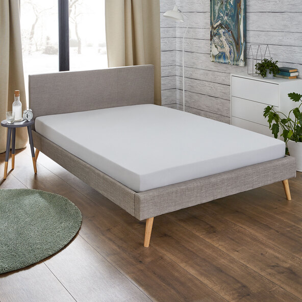 Fine flannel fitted sheet 140-150 x 200 cm, silver