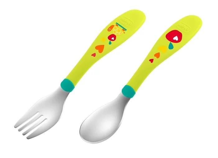 CHICCO Chicco Edelstahlbesteck grün 18 Monate