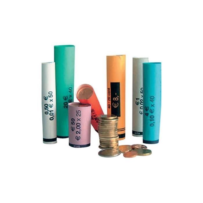BETEC - Set 80 rouleaux papier pour pièces multicolore 95 x 95 x 160 mm