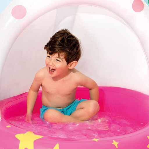  Piscine gonflable Intex Cat Unicorn avec fond rembourré et auvent Ø102