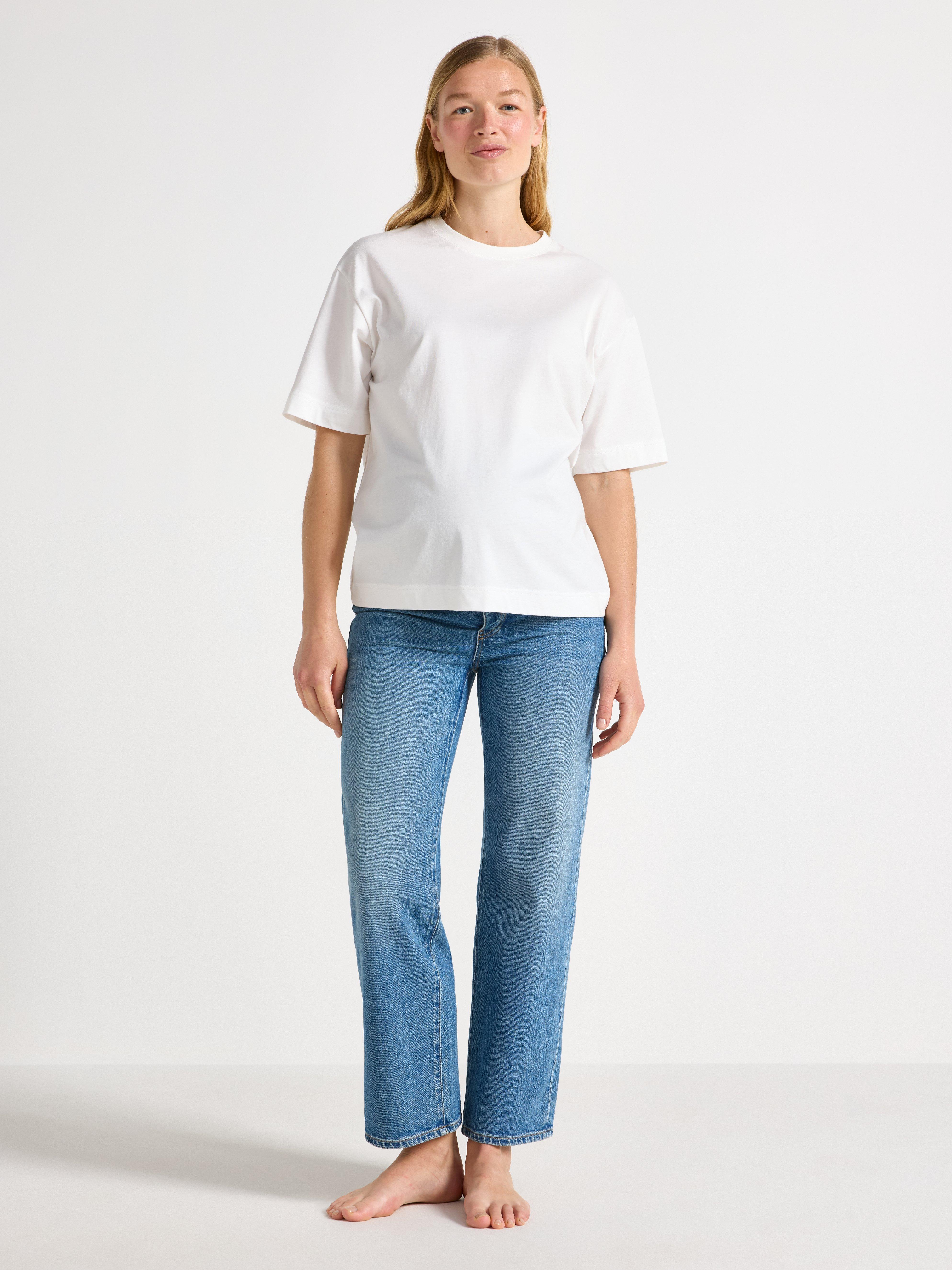 MOM WIDE Hanna croppade gravidjeans Light denim