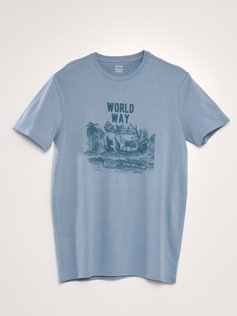 Bedrukt T-shirt - BLAUW