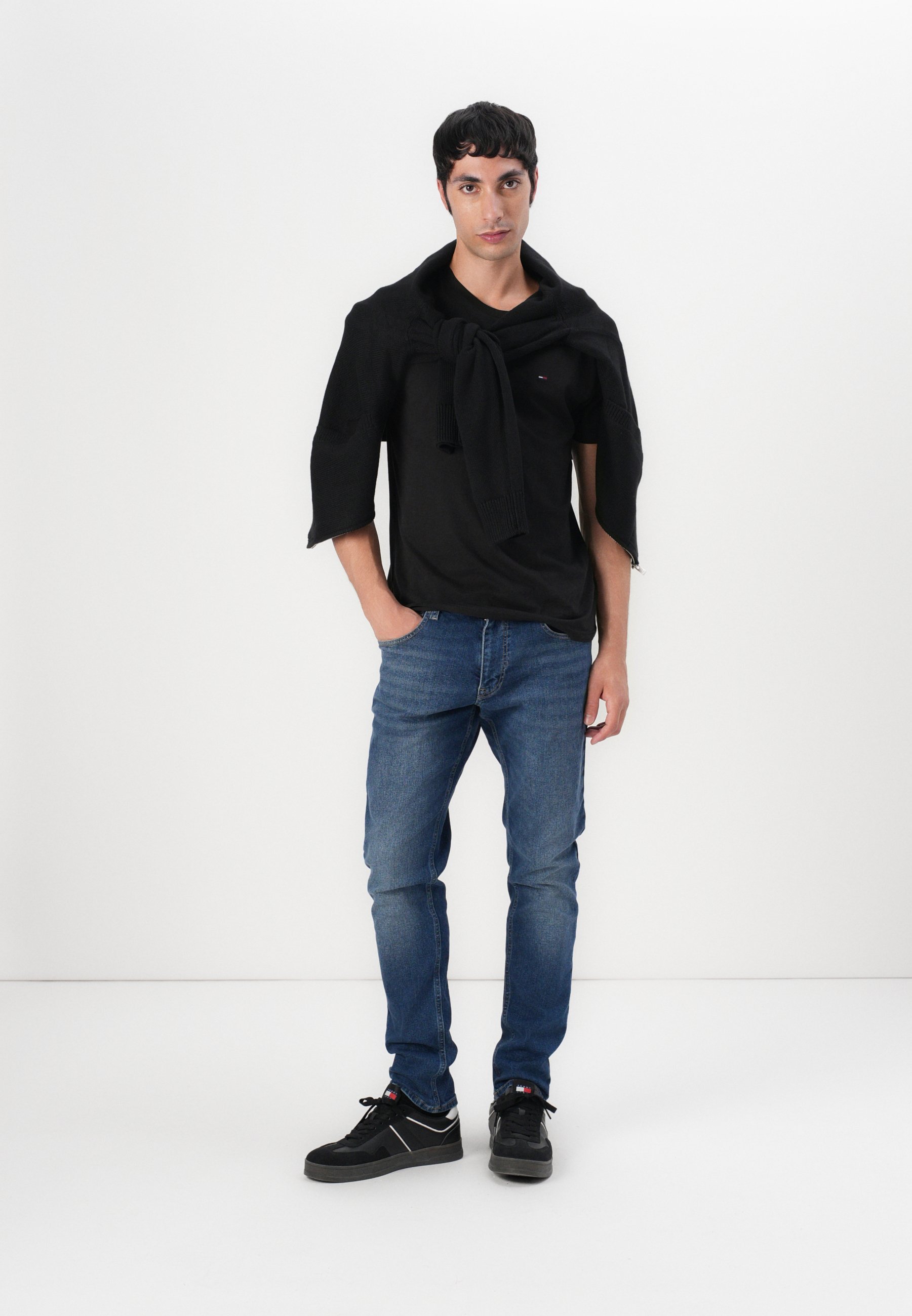 Tommy Jeans Slim T-shirt 3-pack - Basic T-shirt - zwart/grijs/ecru