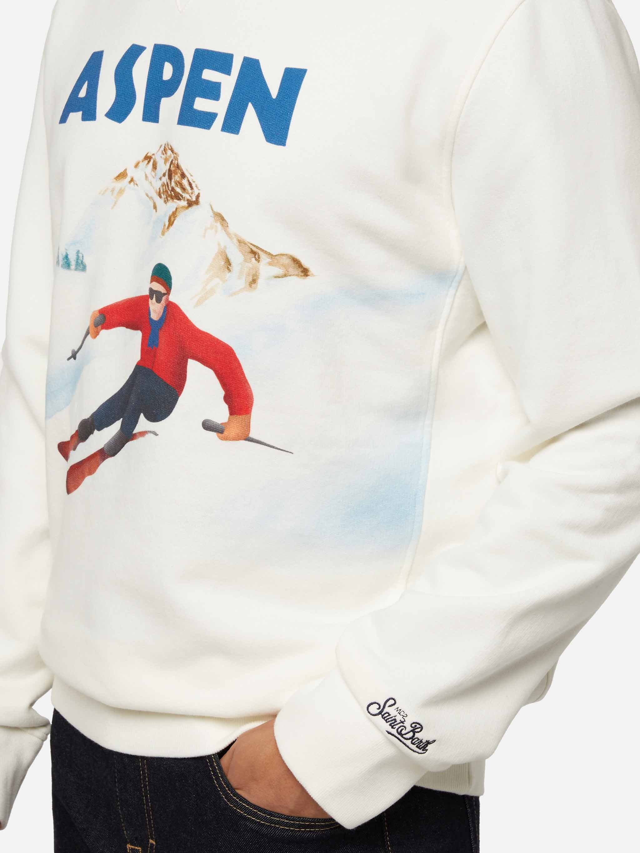 Soho bomuldsfleece sweatshirt med asp postkortprint