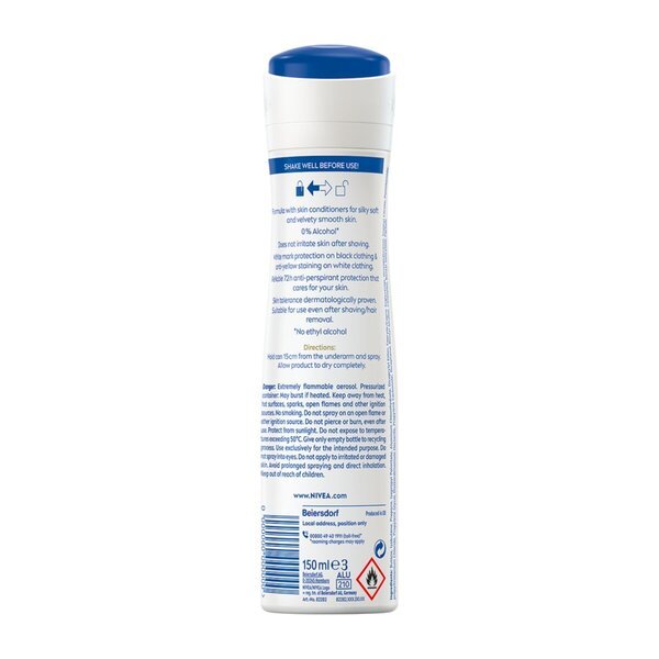 NIVEA Black & White Invisible Silky Smooth antiperspirant sprej 150 ml