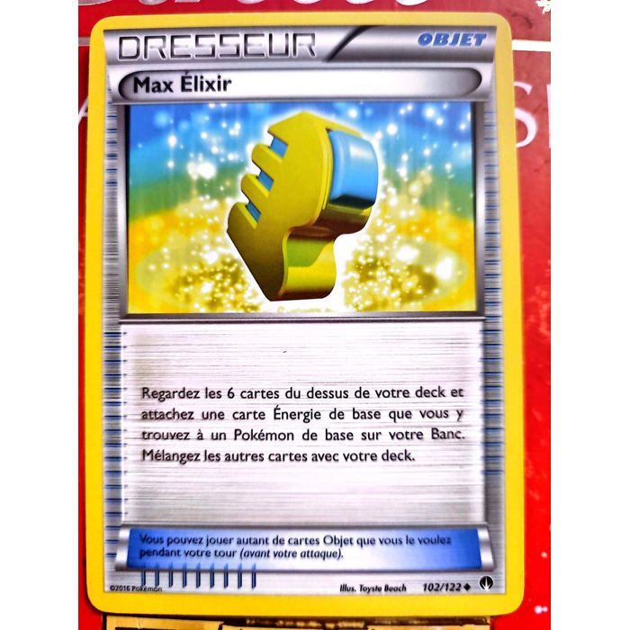 Carta de Entrenador Pokémon Elixir Máximo 102/122 – Versión Francesa – Carta Individual