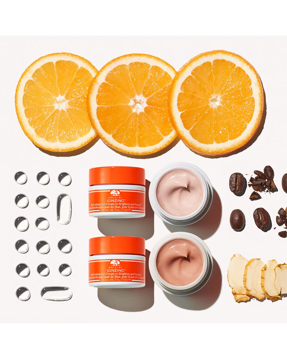 ORIGINS GINZING™ Κρέμα Ματιών με Βιταμίνη C & Νιασιναμίδη για Φωτισμό και Απομάκρυνση Πρηξίματος Ενυδατική Κρέμα Ματιών - Φωτίζει τους Μαύρους Κύκλους