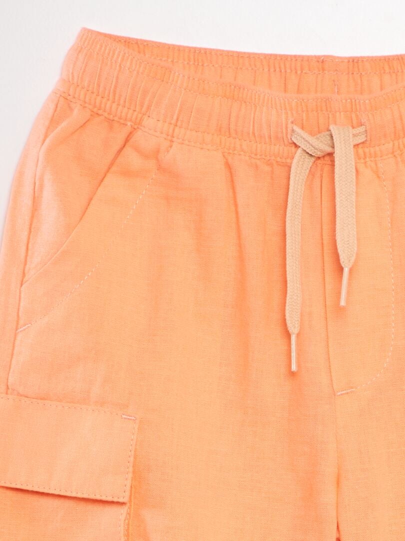 Bermudas con múltiples bolsillos - NARANJA
